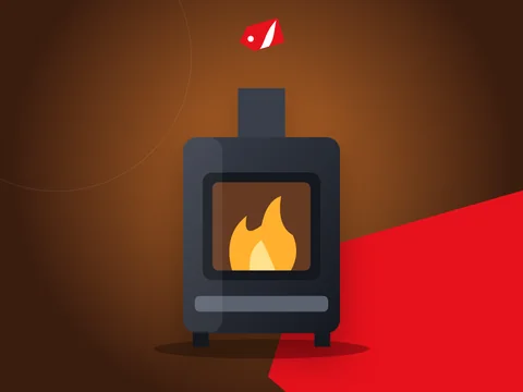 Ilustrație: sobă pe lemne